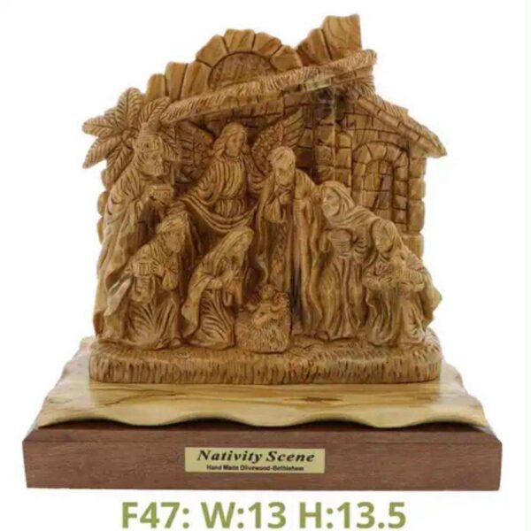 Handmade Olive Wood Nativity Scene from Bethlehem